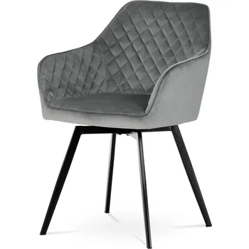 Jídelní židle Jídelní otočné křeslo ARNOLD — kov, samet, více barev Šedá