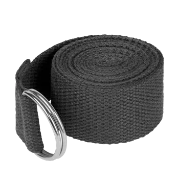 Popruh na jógu, cvičební pás, černý, REBEL ACTIVE