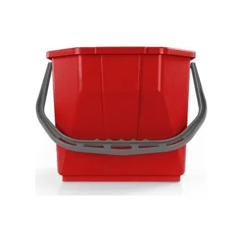 Podlahový mycí stroj Kbelík s rukojetí, 25 l, čtvercový, červený