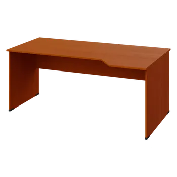 Psací stůl EZL 18 - 184 stůl kancelářský, rohový, pravý, dřevěná podnož, deska 18 mm, široký 1800 mm, třešeň šumavská