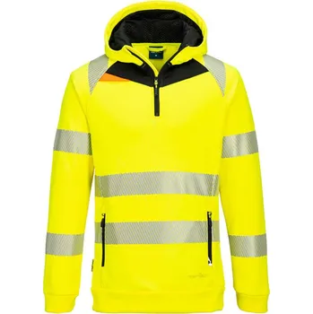 pracovní mikina PORTWEST Mikina DX482 Hi-Vis s kapucí, reflexní POR-DX482YBRXXL 2XL Žlutá/černá