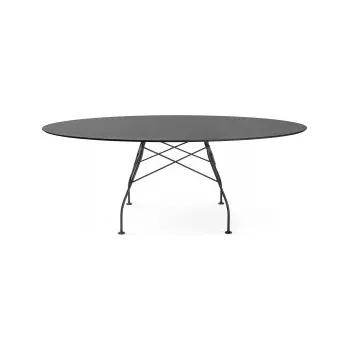 Jídelní stůl Glossy XXL Solid Outdoor ovál 192x118 cm černá