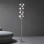 Stojací lampa PURE LED Popup, šedý hliník/sklo stmívač 12 světel. - Základna - délka 22 cm, šířka 22 cm šedá, kouřově šedá průhledná 12 LED diod - celkem 28,8 W - Doprava zdarma