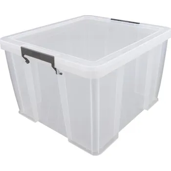 Úložný box Box, plastový, s víkem, 48 l, průhledný, ALLSTORE