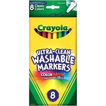 Fixy s přesným hrotem, omyvatelné pro děti Markers Crayola, 8 barev