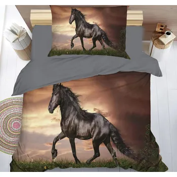 Povlečení POVLEČENÍ S 3D EFEKTEM 140x200/70x90cm - KŮŇ 21