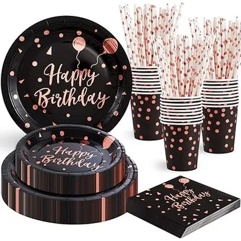 Party dekorace Rorchio - Párty papírové nádobí Happy Birthday pro 24 hostů