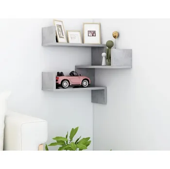 police ZBXL Nástěnná rohová police betonově šedá 40x40x50 cm dřevotříska