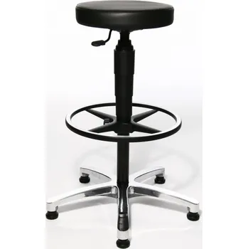 Pracovní stolička TopStar Tec70 Counter, hliníková podnož, polstrovaný sedák, potažený koženkou