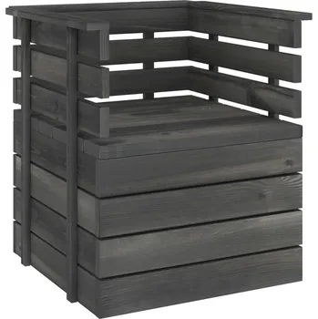 Zahradní sestava vidaXL Marketos Zahradní křeslo masivní borovice tmavě šedé