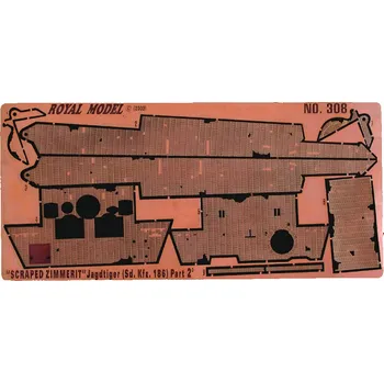Plastikový model Royal Model 1/35 Scraped Zimmerit Jagdtiger Part 2 (for Dragon kit)