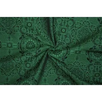 Brokát Ming, černo-zelený, sartor.cz