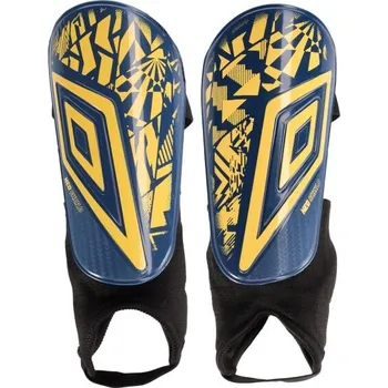 Fotbalový chránič Pánské fotbalové chrániče Umbro NEO SHIELD GUARD W/SOCK L Tmavě modrá, Žlutá, Černá