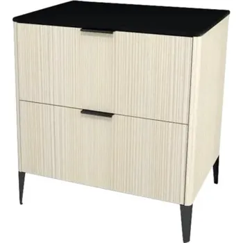 Koupelnový nábytek Koupelnová skříňka pod umyvadlo Devo Lotos krémově bílá/černá 70 x 76 x 53 cm LF-SUS2S70x76-F98