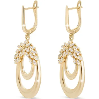 Náušnice Ellami SOFIA 3230 Pozlacené náušnice 14k, ovály s girlandou Ellami