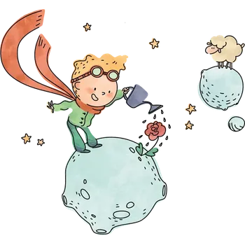 Nášivka NAŽEHLOVAČKA - Malý princ na planetě s růží