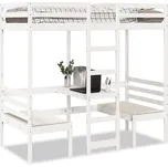 Rám patrové postele se stolem a židlemi bílý 75x190 cm borovice Bílá 3308563