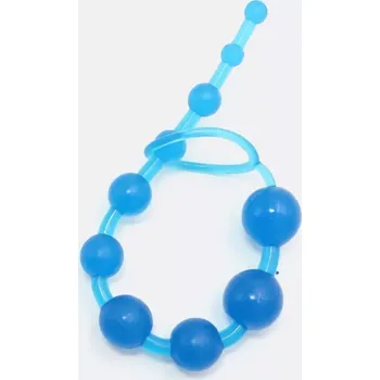 Anální korálky Simple pleasure s kroužkem na penis - Modrá