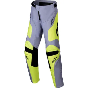 Moto kalhoty Kalhoty racer veil, alpinestars, dětské (šedá/žlutá fluo, vel. 24)