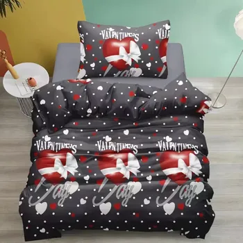 Povlečení TOTÁLNÍ VÝPRODEJ ! BAVLNĚNÉ POVLEČENÍ NA 1 POSTEL 140x200/70x90 cm - VALENTÝNKA