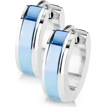 Náušnice Šperky4U Ocelové náušnice - kroužky modré - OPN1209-B