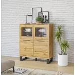 Nízká vitrína Halle 1 - dub wotan / černá