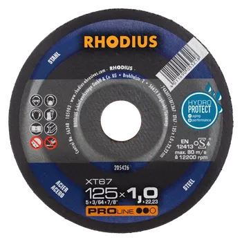 Řezný kotouč RHODIUS Extra tenký řezný kotouč XT67 10 ks BOX 125 x 1,0 x 22,23 PROline