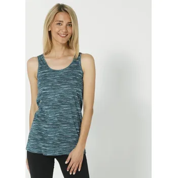 Dámské tričko Melírovaný top z bio bavlny tyrkysový melír 34/36