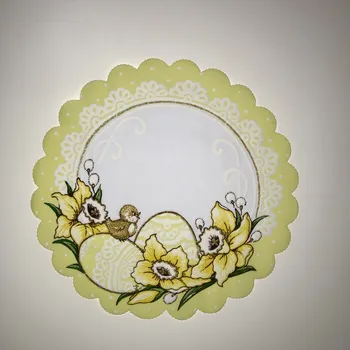 Velikonoční dekorace Velikonoční prostírání průměr 23 cm žluté