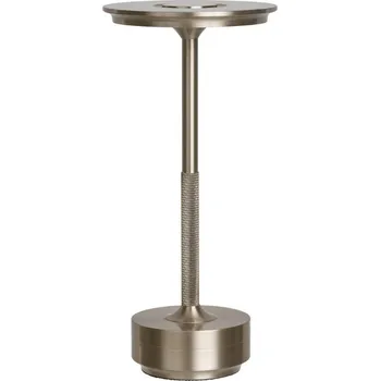 Lampička Nordic Living Stříbrná kovová nabíjecí stolní LED lampa Lumo