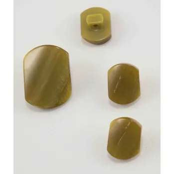 Obklad Knoflík se spodním přišitím - khaki - rozměr 1,1 cm x 1,5 cm