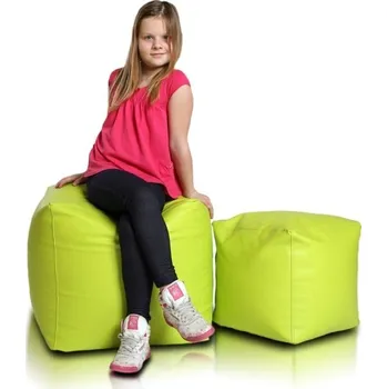 Sedací pytel Sedací vak taburetka kostka velká limetková EMI