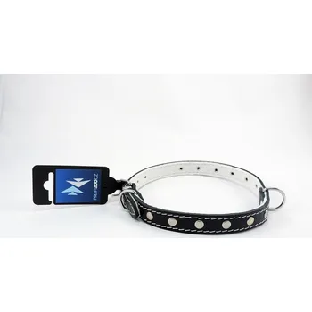 Obojek pro psa PROFIZOO Obojek STELLA, podšitý filcem, zdobený nýty (18mm x 50cm) černá