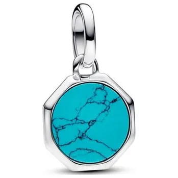 Přívěsek Tyrkysový medailonkový minipřívěsek PANDORA ke gravírování 793388C01