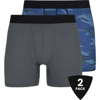 Pánské spodní prádlo Pánské technické boxerky KILPI NETT 2P L Tmavě šedá, Modrá, Černá