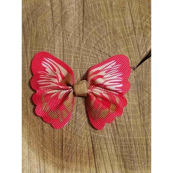 Nášivka Textilní aplikace motýl červeno hnědý