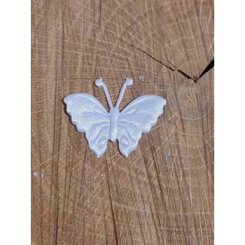 Nášivka Textilní aplikace saténová motýl barva bílá