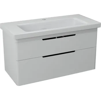 Koupelnový nábytek SAPHO - ELLA umyvadlová skříňka 95,7x50x42,8cm s umyvadlem CITY, bílá (70100) EL100-3030-01