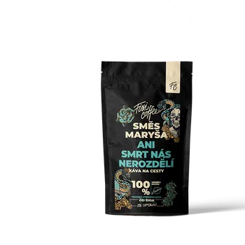 Káva Fixi Coffee Káva Maryša – Ani smrt nás nerozdělí jemně mletá / sáček Doypack / 250 g