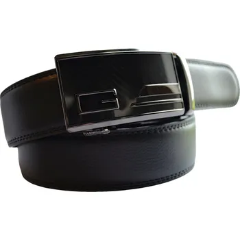 Spona na kravatu Pánský kožený opasek vzor N026 - černá barva - černá/125 cm