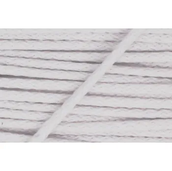 Bavlněná šňůra 4mm bílá karta 50m