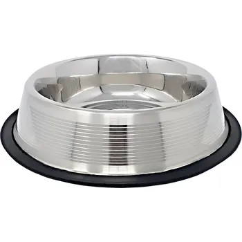 Miska pro psa PROFIZOO Miska nerezová protiskluzová 930 ml (šedé proužky)
