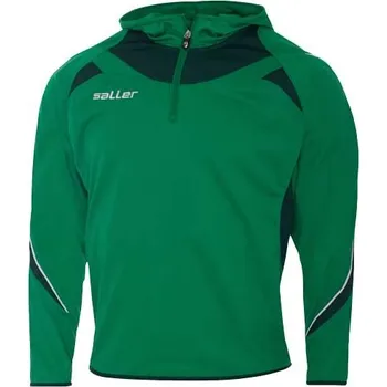 saller mikina s kapucí OLYMPIC BARVA: 221 tmavě zelená - zelená - bílá, Velikost: L