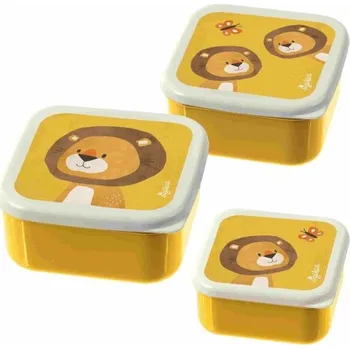 Svačinový box 3 dílná sada svačinových krabiček Sigikid lev