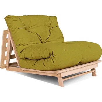 Křeslo Rozkládací futonové křeslo LAYTI 01 90 cm z masivu/zelené