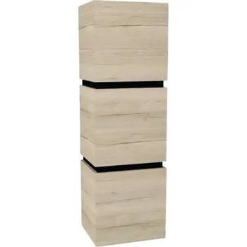 Koupelnový nábytek Koupelnová skříňka vysoká Devo Viva 2.0 pravá dub halifax bílý 40 x 127 x 35 cm VV2-S3D2SP40x35-P29