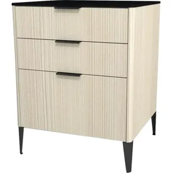 Koupelnový nábytek Midi skříňka do koupelny Devo Lotos krémově bílá/černá 60 x 76 x 53 cm LF-SZS3S60x76-F98