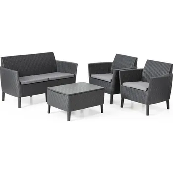 Stůl a židle Keter plast Salemo šedé