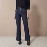 Široké džíny s vysokým pasem, pro vyšší postavu tmavě modrá 38