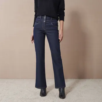 Dámské džíny Široké džíny s vysokým pasem, pro vyšší postavu tmavě modrá 38